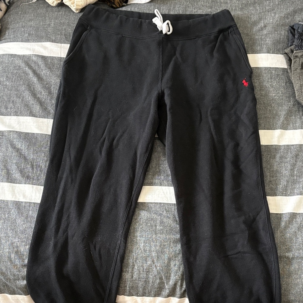 Polo by Ralph Lauren Black Sweatpants with Red Logo